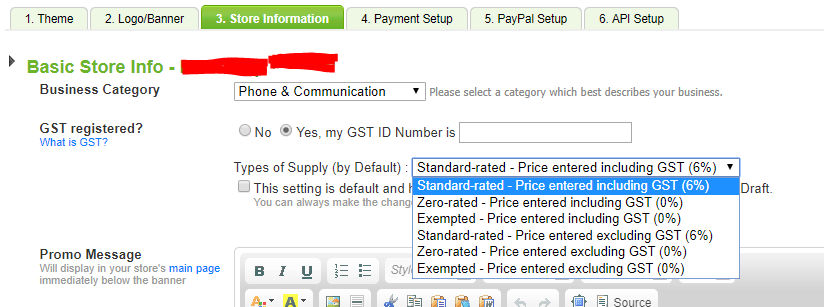 GST Setting